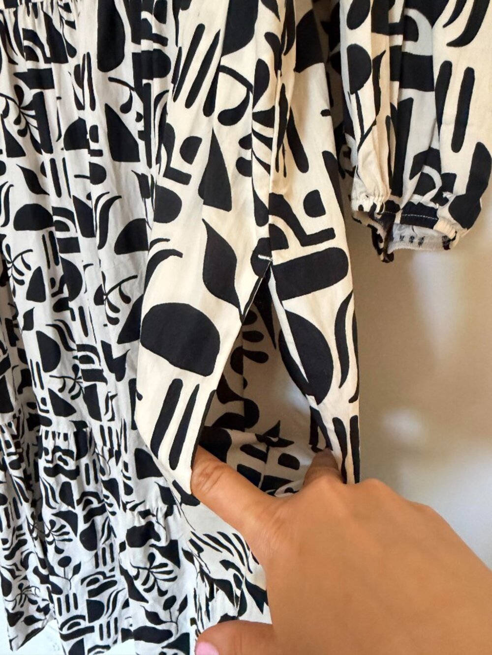 Anthropologie Maeve The Bettina Tiered Shirt Dress Cotton Boho Chic Black Large - Picture 4 of 7